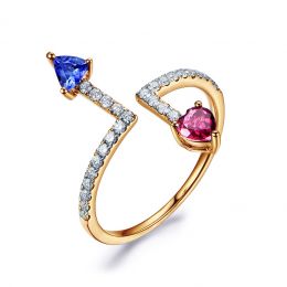 Bague Autre moi Or jaune. Diamants, Saphirs