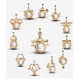 Pendentif Zodiaque. Perle Akoya, Or jaune 18cts