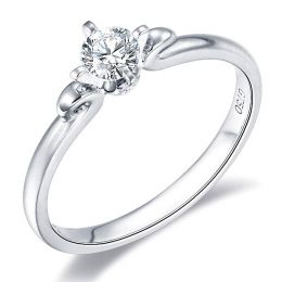 Solitaire Diamant Griffe Weston - Bague Fiancaille en Or Blanc | Gemperles