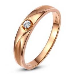 Alliance Diamant Astaire or rose - Bague pour Lui