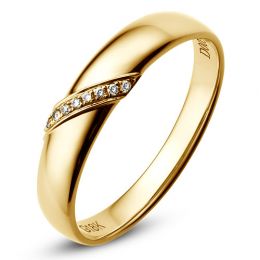 Alliance de Mariage Homme Sacha- Or Jaune & Diamants | Gemperles