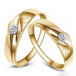 Alliances de fiançaille - Alliances Duo d'or jaune - Diamants
