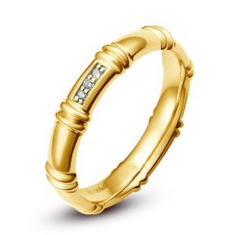 Alliance en or jaune 18 carats - Alliance diamants pour Femme | Hortense