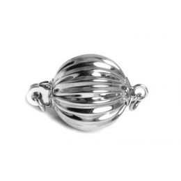 Boccino : 2 Fermoirs 7mm, Or blanc 14cts