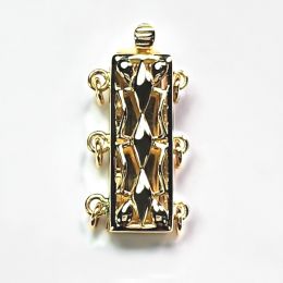 Aurélia : 2 fermoirs or jaune 14cts, 12x19mm