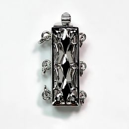 Aurélia : 2 fermoirs or blanc 14cts, 12x19mm