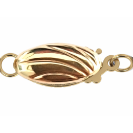 Mandorle : 2 Fermoirs, Or jaune 14cts, 6x17mm