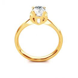 Bague prénom - Lettre H - Diamant, Or jaune | Gemperles