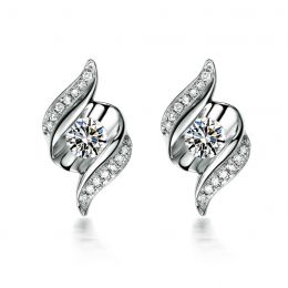 Boucles d'oreilles pendantes. Or blanc Diamants. Carat personnalisable