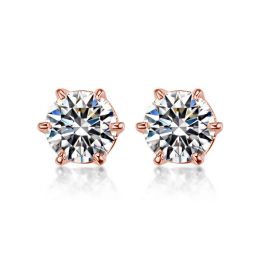 Puces diamants 0.50ct. Or rose. Carat personnalisable