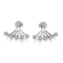 Puces et pendants or blanc diamants. Tentacules