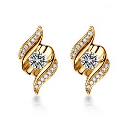 Boucles d'oreilles pendantes. Or jaune Diamants. Carat personnalisable