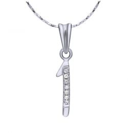 Pendentif chiffre 1 - Or blanc 18cts - Diamants 0.035ct