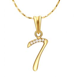 Pendentif chiffre 7 - Or jaune 18cts - Diamants 0.01ct