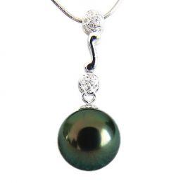 Pendentif Andros - Perle de Tahiti - Or blanc, diamants