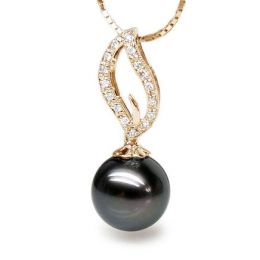 Pendentif Anegada- Passion - Perle de Tahiti, or jaune, diamants