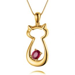 Pendentif rubis or jaune - Mon petit chaton