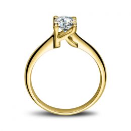 Bague en forme de lettre - initiale K - Diamant, or jaune | Gemperles