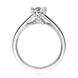 Bague alphabétique - Initiale X - Or blanc, diamants | Gemperles