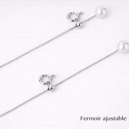 Chaîne vénitienne 45cm. Or blanc 18cts. Ajustable 35-45cm, 1,0gr