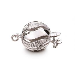 Melograna, Or blanc 18cts, Diamants, 10mm