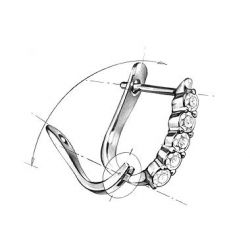 Boucles oreilles paons merveilleux - Perles dorées, diamants, or jaune