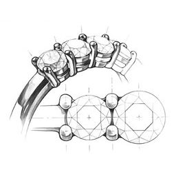 Alliance Ondulée Élysée - En Platine et Diamants Sertis | Gemperles