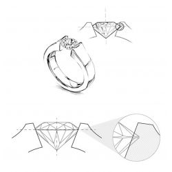 Solitaire Diamant. Victor Hugo, A Jeanne. Or Jaune | Gemperles