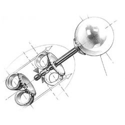 Boucles Oreilles Mikadzuki I Perle Akoya Saphir. Croissant de Lune