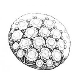 Bague ouverte hexagone. Or jaune 18cts, diamants 0.030ct