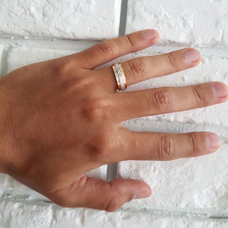 Bague Homme. Diamant. Or jaune et blanc I Britannicus