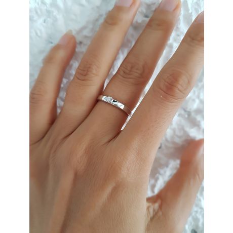Alliance mariage originale - Alliance Femme - Or blanc - Diamant