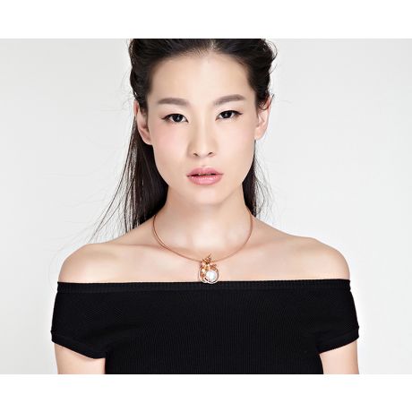 Pendentif Orchidée Or rose, diamants et perle d'Australie 