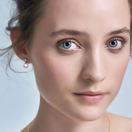 Pendant d'oreille - Perle Akoya or blanc - Sarah Bernhardt 