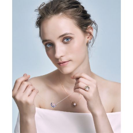 Bague Mikadzuki, Croissant de Lune I Perle Akoya, Saphir, Diamant