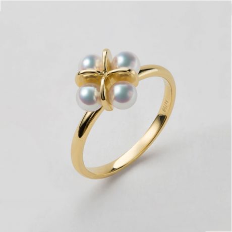 Bague trèfle 4 perles