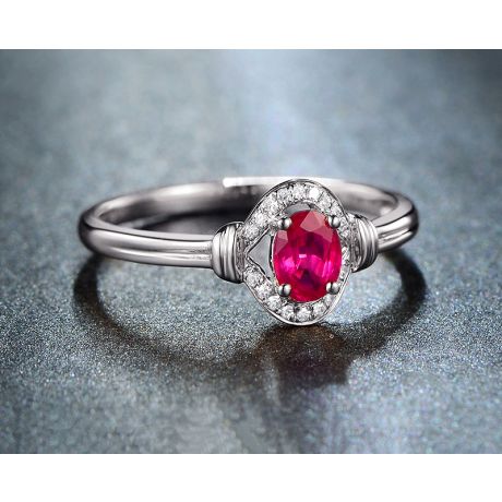 Bague rubis Chéri diamants et Or blanc 18cts