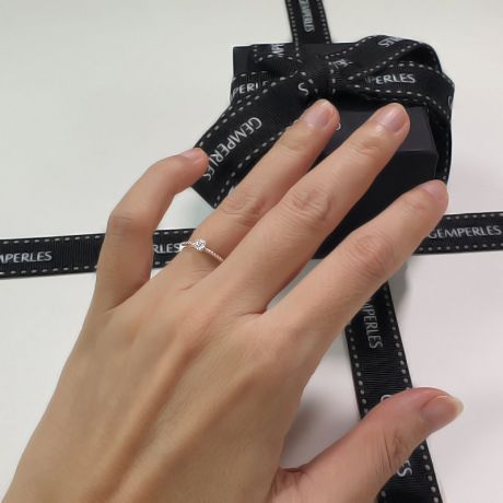 Bague solitaire diamant tressée Platine PT950