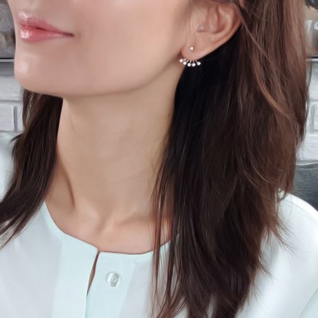 Puces et pendants or blanc diamants. Tentacules