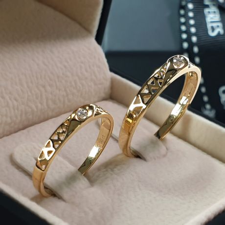 Alliance contemporaine -  Alliance Femme Or jaune - Diamant