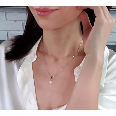 Pendentif chiffre 2 - Or rose 18cts - Diamants 0.055ct