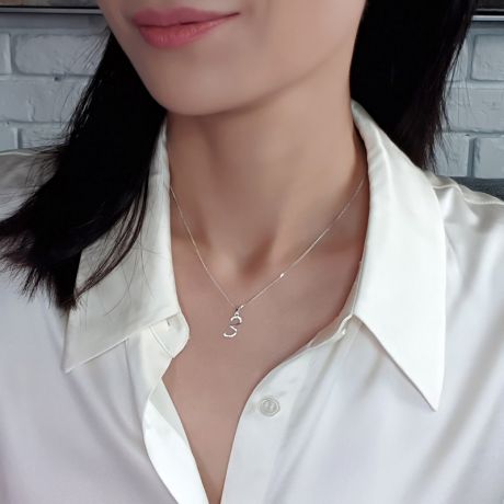 Pendentif chiffre 3 - Or blanc 18cts - Diamants 0.065ct