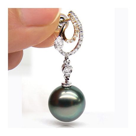 Boucles oreilles Prestige - perles de Tahiti - Or blanc, jaune, diamants