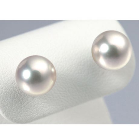 Boucles d'oreilles perles Akoya blanches - 8.5/9mm - AAA - Or jaune