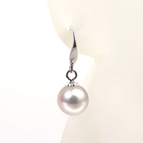 Boucles d'oreilles perles Akoya blanches - 7/7.5mm - GEMME - Or blanc