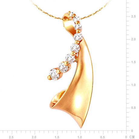 Création contemporaine d'un pendentif or jaune et diamants 0.29ct