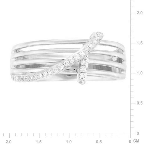 Bague 4 anneaux liés - Or blanc - Diamants sertis grains