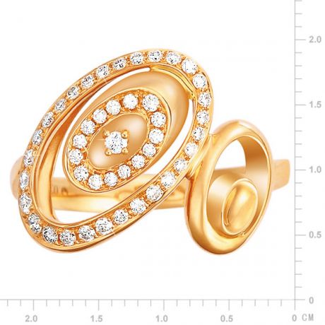 Bague Love - Bague moderne en or jaune - 45 Diamants de 0.283ct