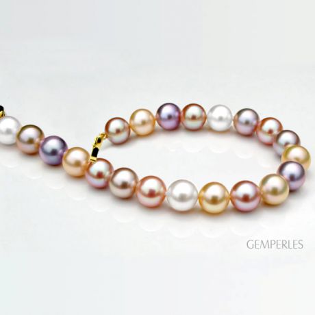 Bracelet perles multicolores - Bracelet perle d'eau douce - 7.5/8mm
