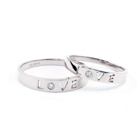 Alliances Love - Alliances Duo platine - Diamants